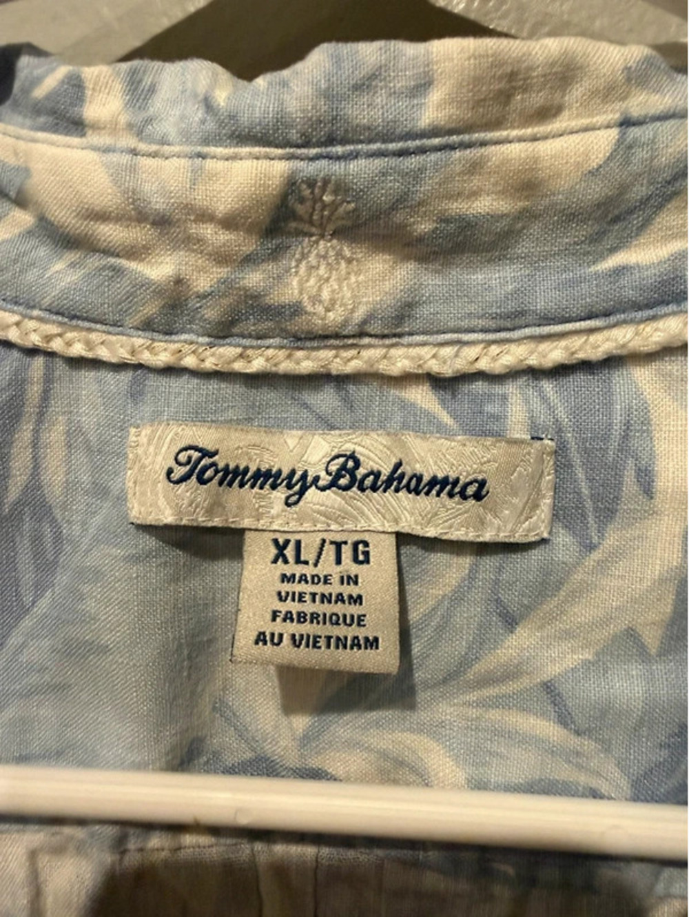 Tommy Bahama 100% Linen Blue Tropical Button Front Shirt XL - Picture 3 of 6